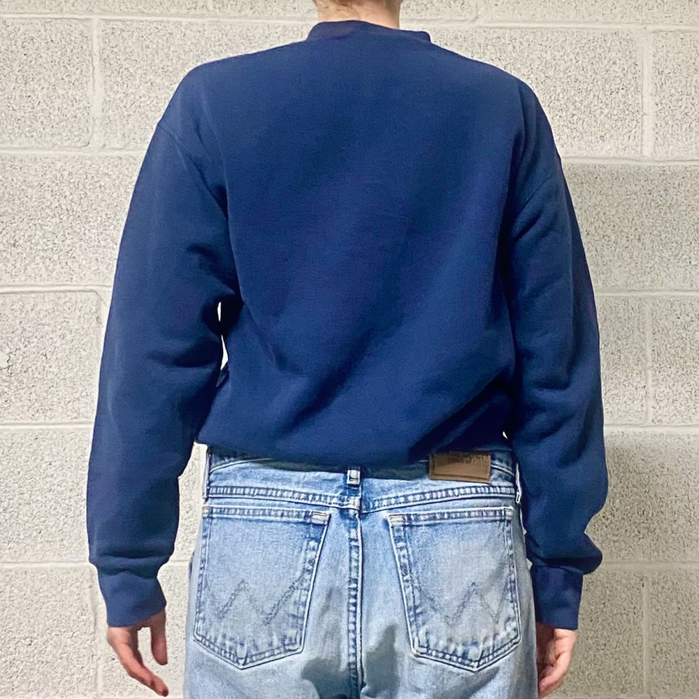 Vintage Navy Blue Tommy Hilfiger Crew Neck Sweatshirt Size M - Picture 2 of 8